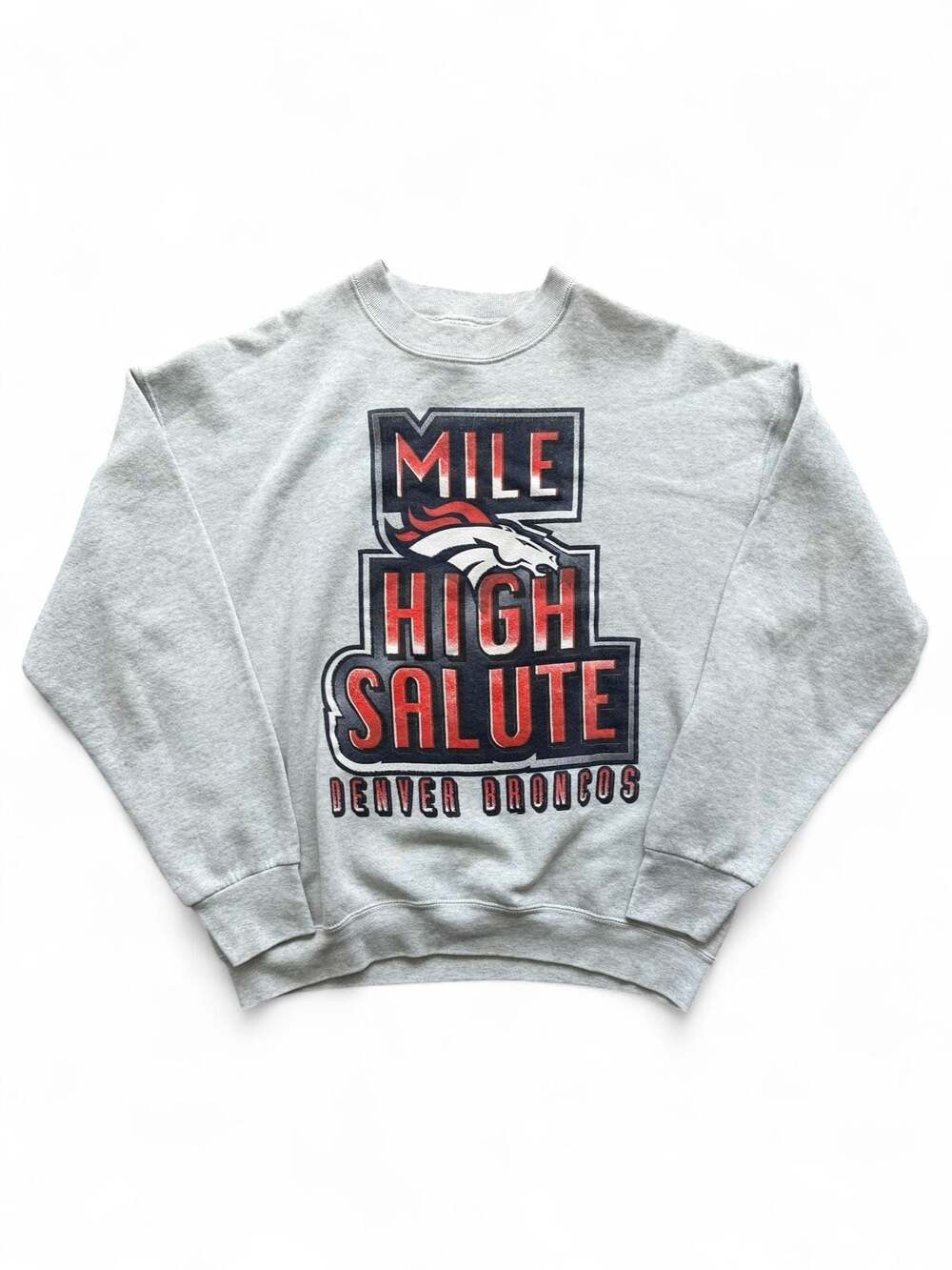 Vintage 90s Denver Broncos Mile High Salute Crew Neck Sweatshirt